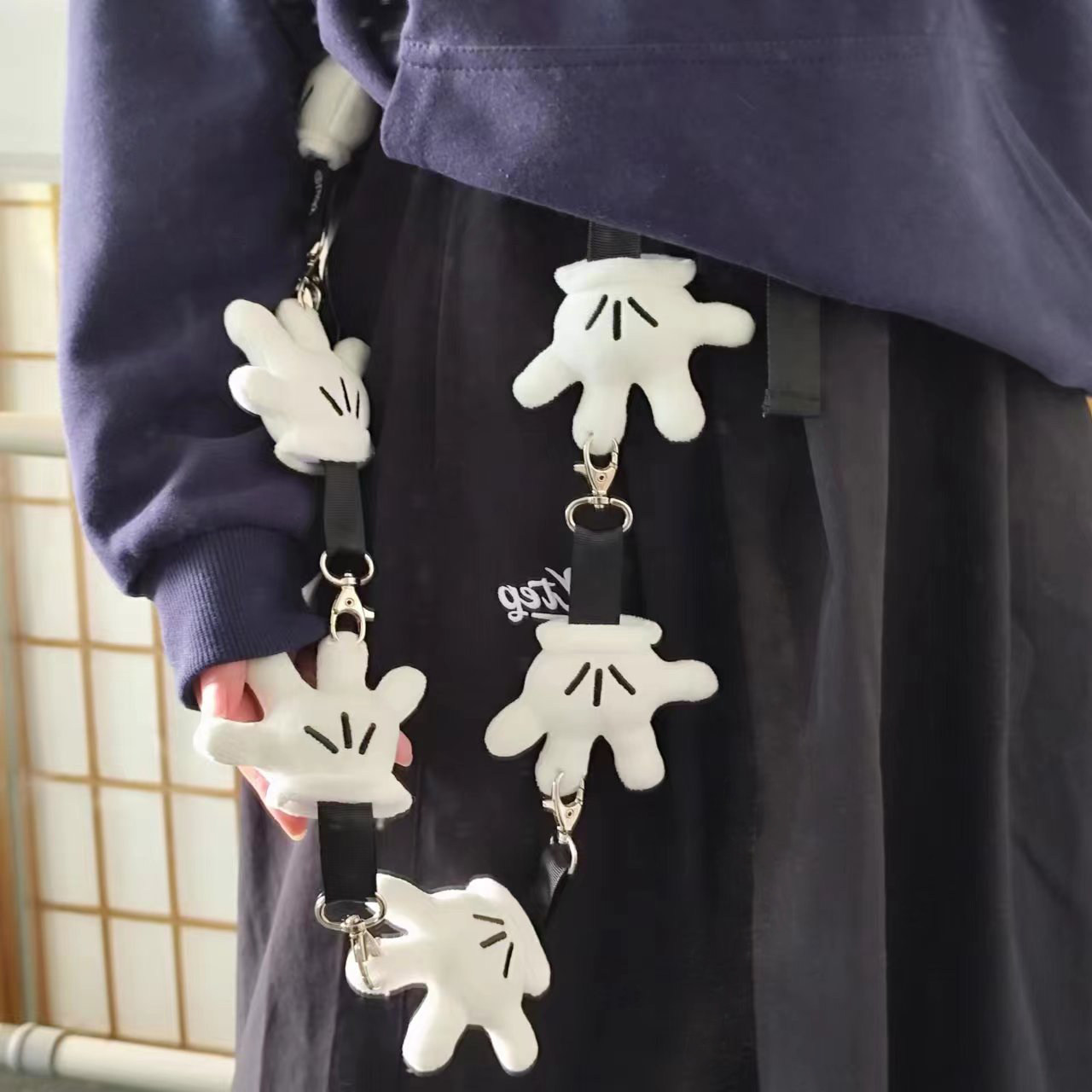 Women Fashion Gloves - White Mini Glove Belt Accessory Fashion