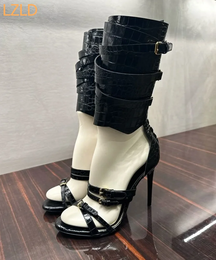 Women'S Fashion Trends 2025 - Black Sexy Catwalk Women Sandals 2025