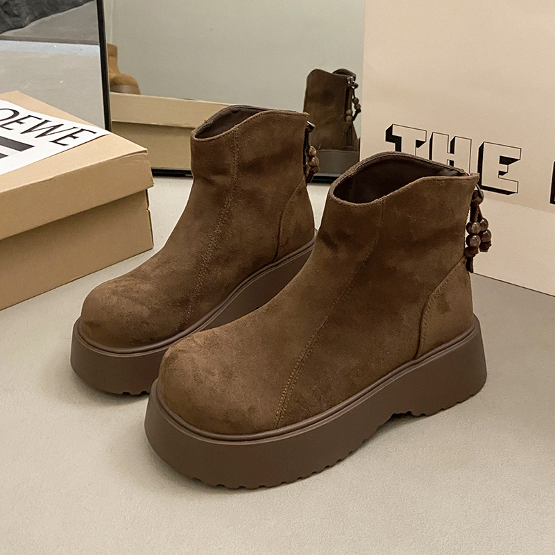 Women'S Fashion Trends 2025 - Flats Platform Women’s Ankle Boots Suede