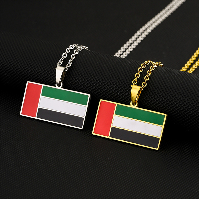 Women Fashion Uae - United Arab Emirates Flag Pendant Necklace