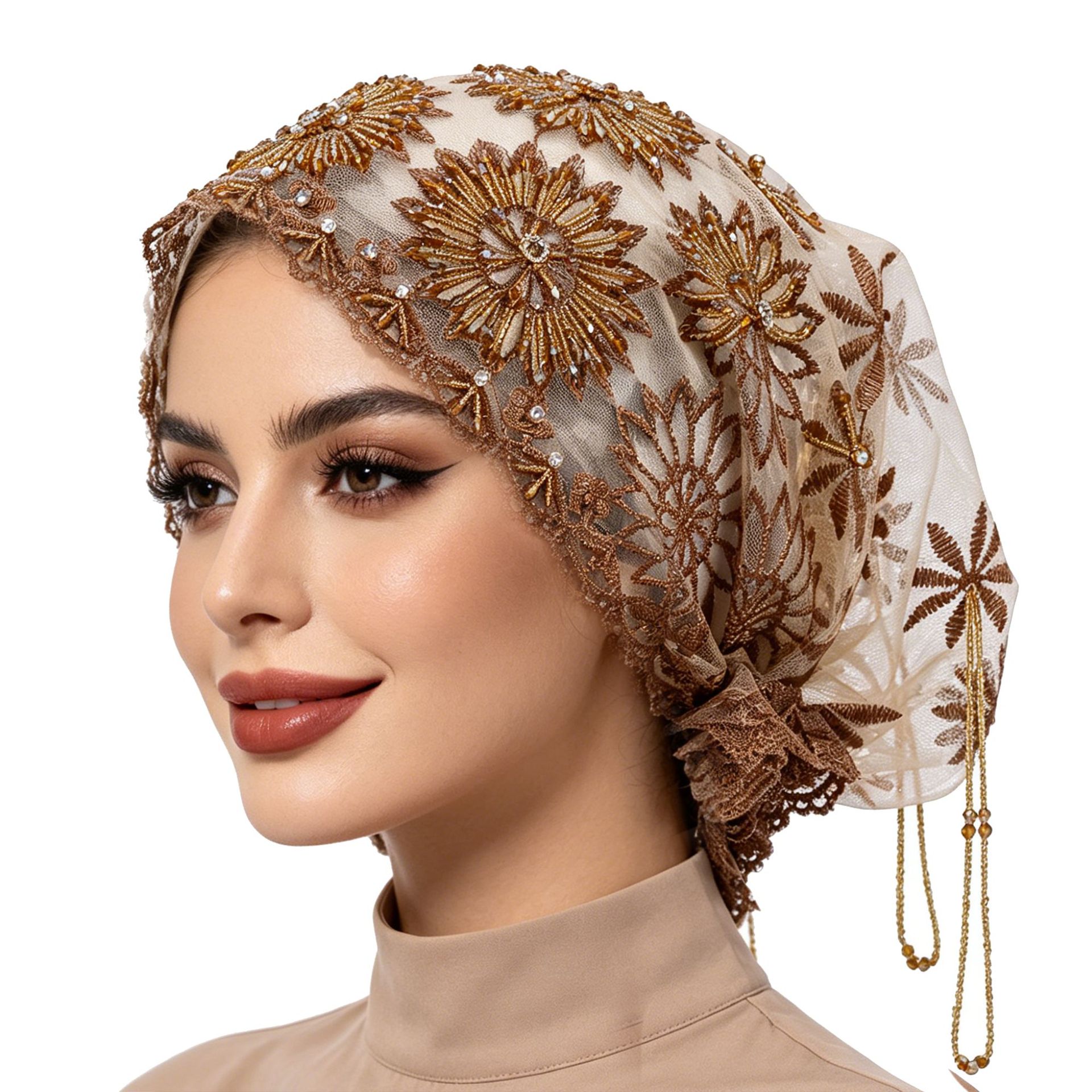 Women Fashion Wear - Women's Hijab Hats Muslim Elegant Bead
