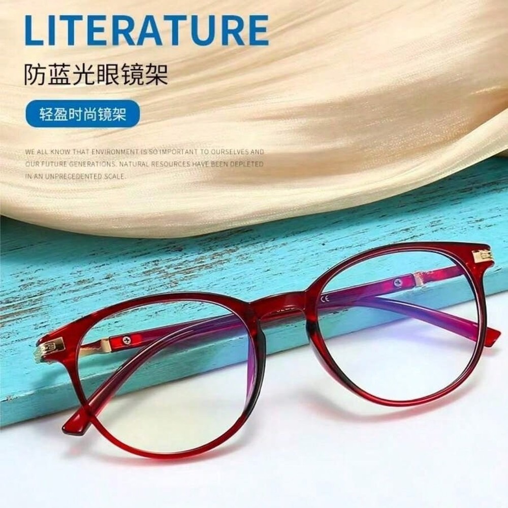 Women'S Fashion Glasses Non Prescription - Fashion Women Red Round Frame Glasses,