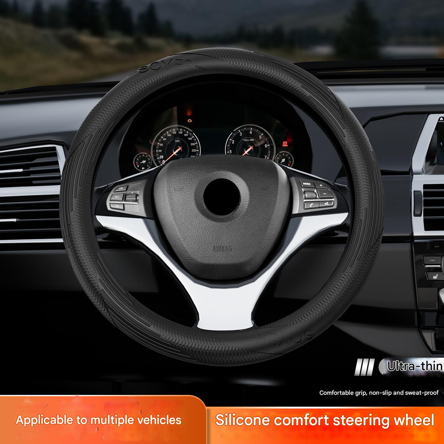 Women Fashion Hub - Car silicone steering wheel cover men