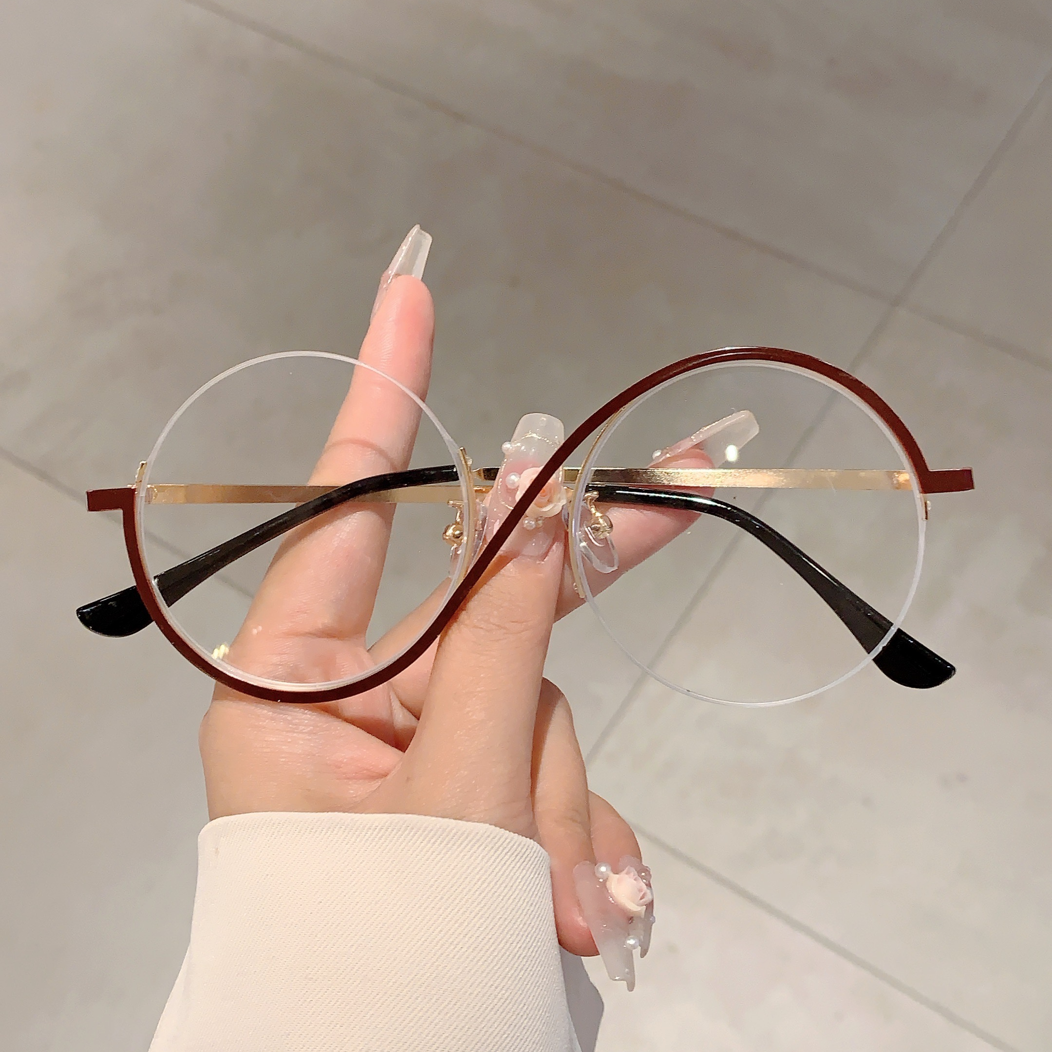 Women'S Fashion Glasses Non Prescription - KAMMPT Vintage Round Glasses Women Fashion