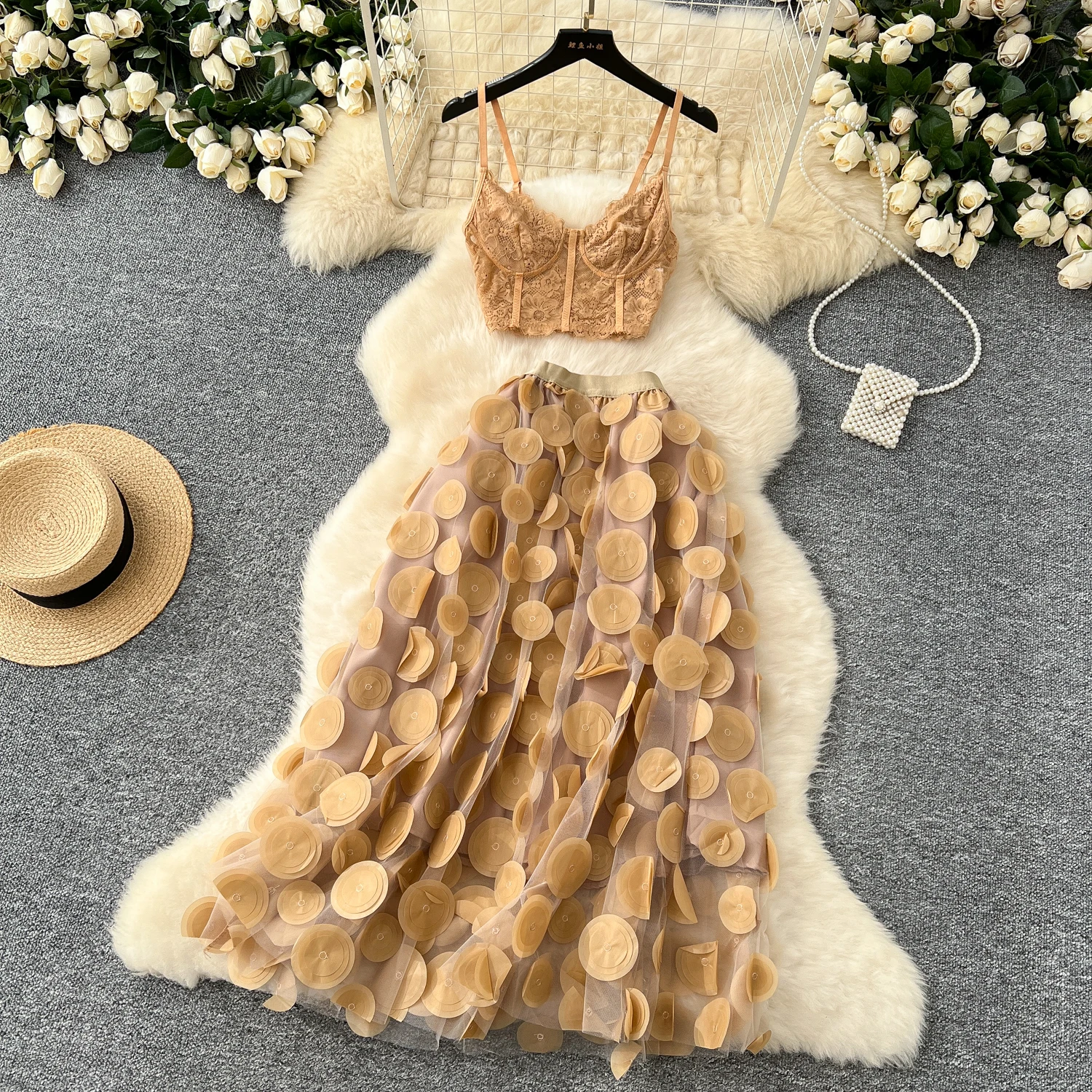V Neck Cami Top - Chic Women Two-Piece Sets Off Shoulder