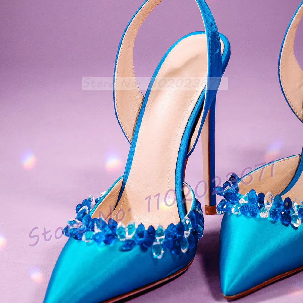 Blue Crystal Trim Elegant Sati - Slip Dress Satin incelemesi ve fiyatı