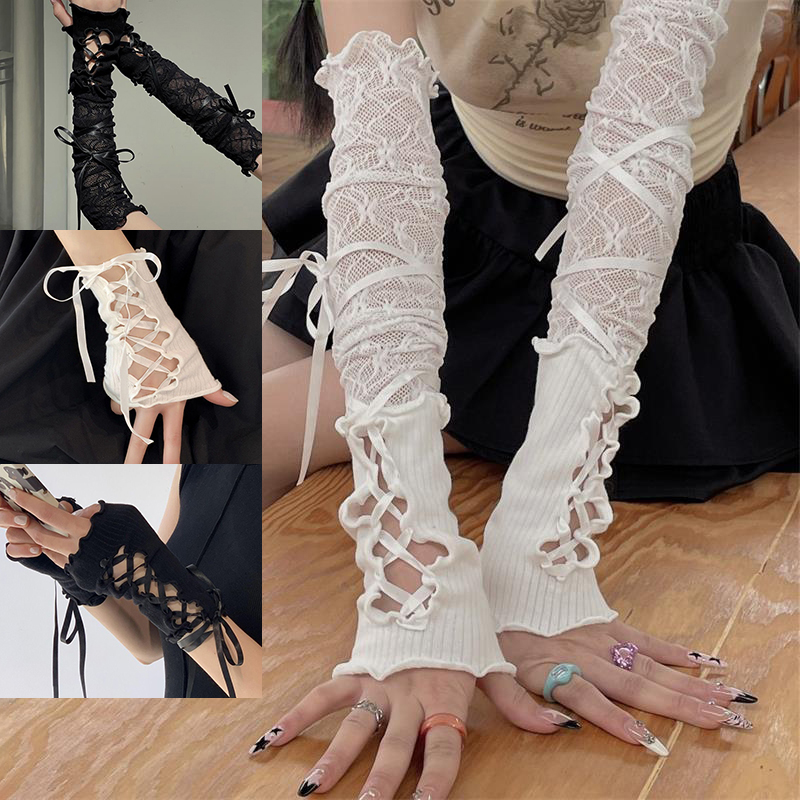 Women Lace‑Up Fingerless Arm S - Women Fashion Gloves incelemesi ve fiyatı