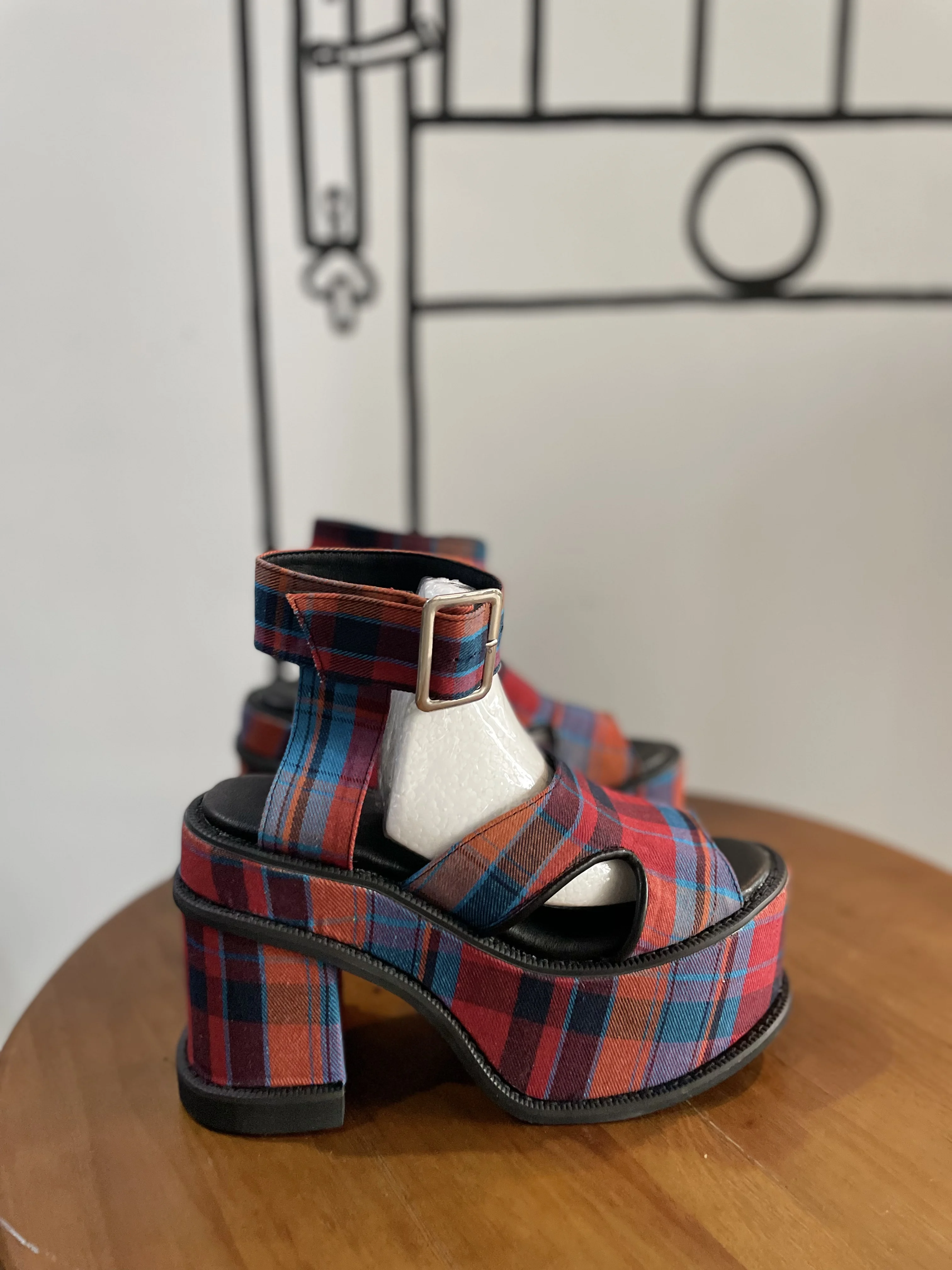 Platform Plaid Buckle Strap Sa - Women Fashion Show incelemesi ve fiyatı