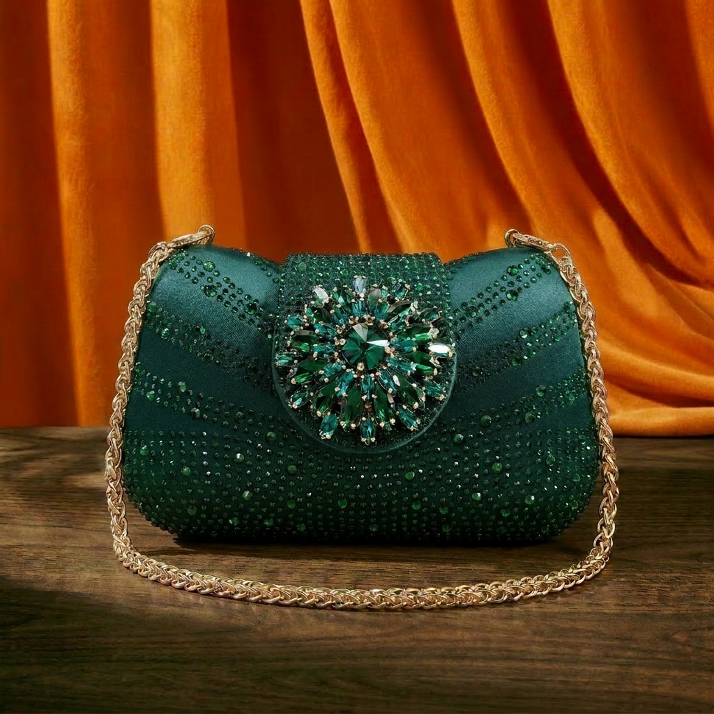 2026 Women's Elegant Green Rhi - Women Fashion Handbags incelemesi ve fiyatı