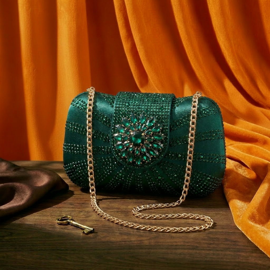2026 Women's Elegant Green Rhi - Women Fashion Handbags incelemesi ve fiyatı