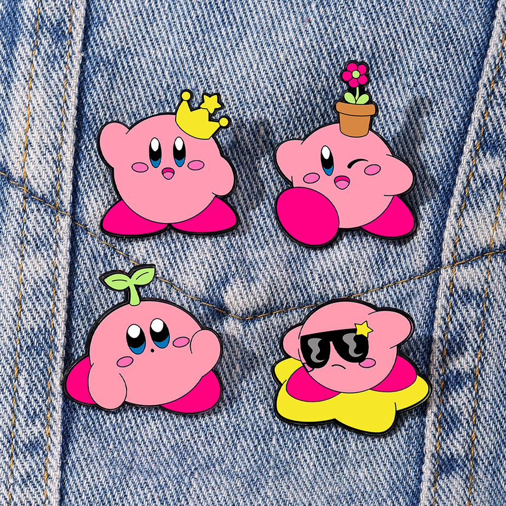 4pcs Kirby Enamel Lapel Pins S - Women Fashion Jeans incelemesi ve fiyatı