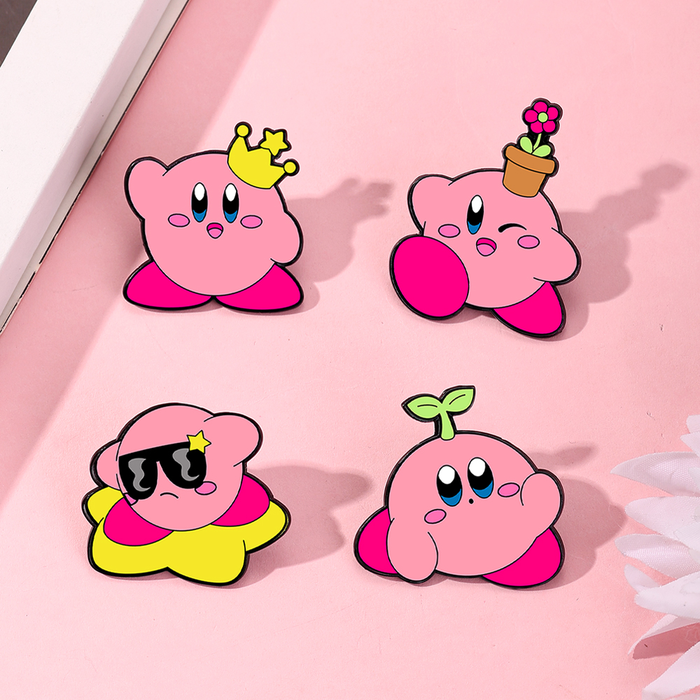 4pcs Kirby Enamel Lapel Pins S - Women Fashion Jeans incelemesi ve fiyatı