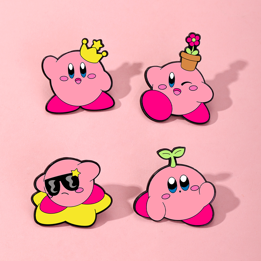 4pcs Kirby Enamel Lapel Pins S - Women Fashion Jeans incelemesi ve fiyatı