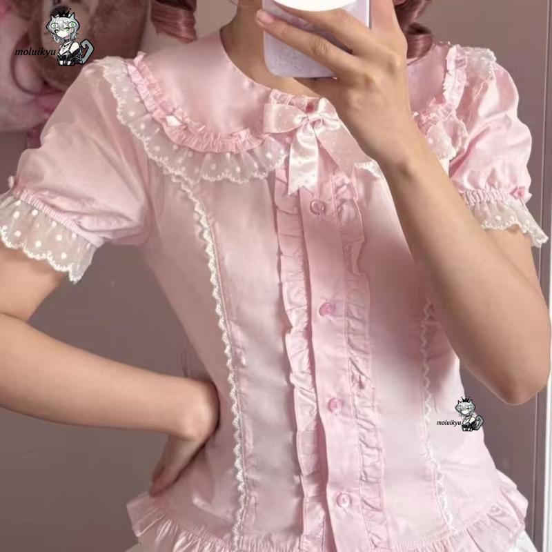Kawaii Ruffles Blouses Spring  - Puff Sleeve Blouse incelemesi ve fiyatı