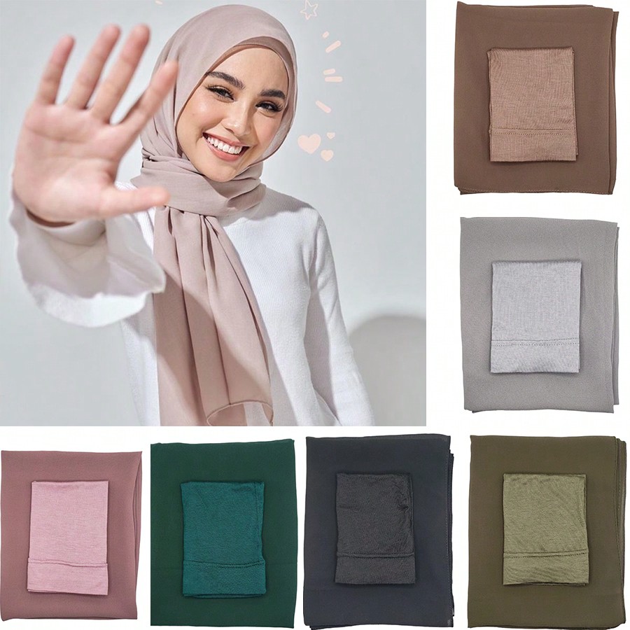 2Pcs/Set Women's Hijab Scarf A - Women Fashion Wear incelemesi ve fiyatı