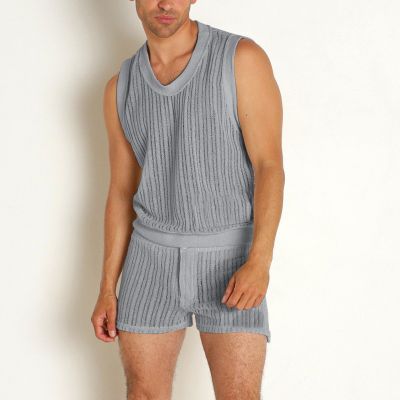2026 Summer Men's 2Pcs Casual  - V Neck Cami Top incelemesi ve fiyatı