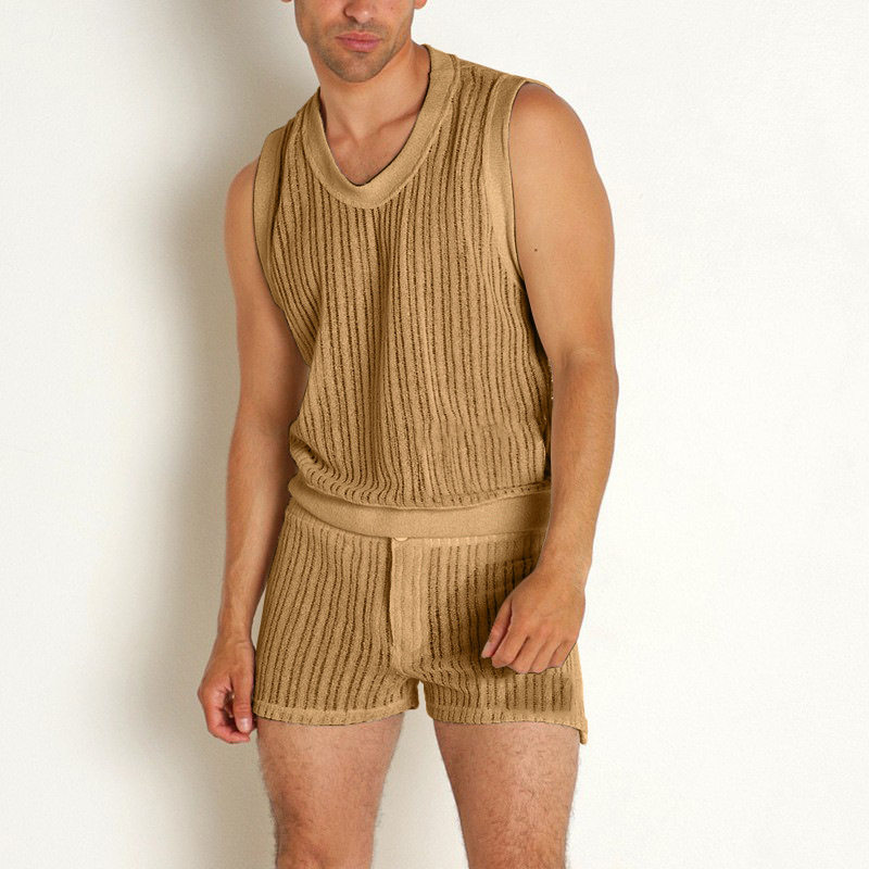 2026 Summer Men's 2Pcs Casual  - V Neck Cami Top incelemesi ve fiyatı