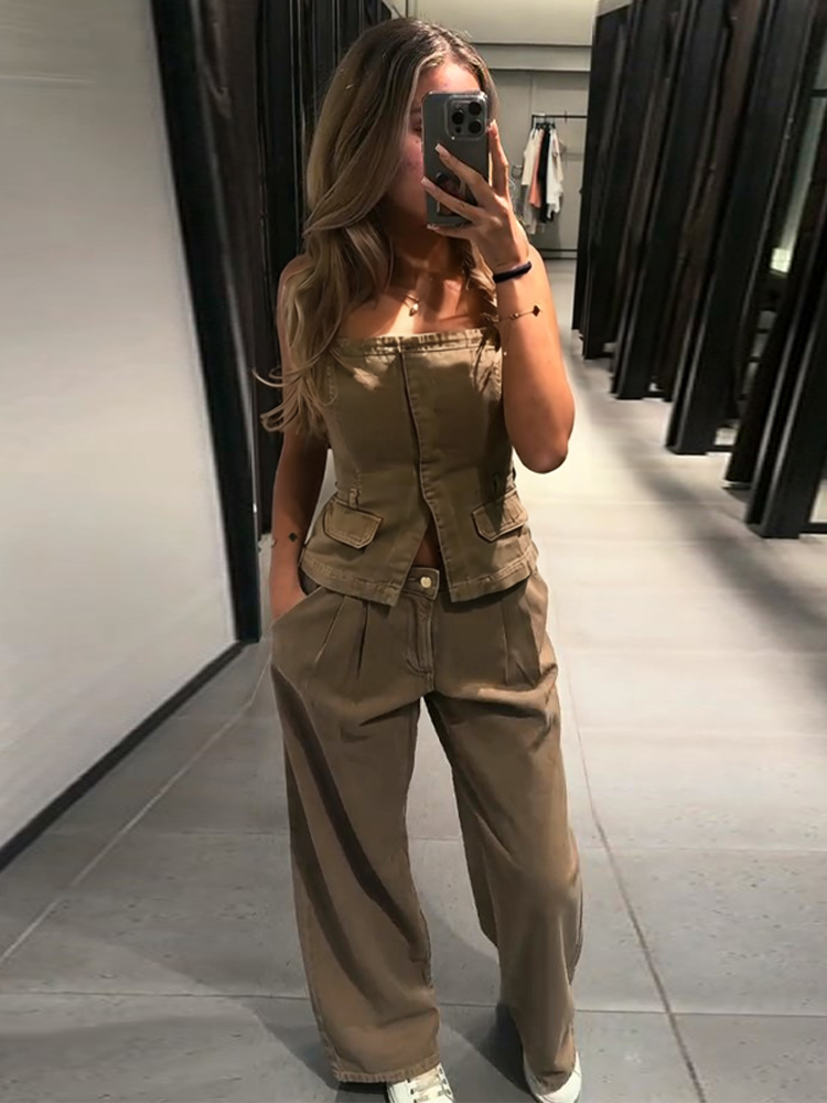 Y2k Women's Chest Wrap Vest Pa - Women Fashion Jeans Top incelemesi ve fiyatı