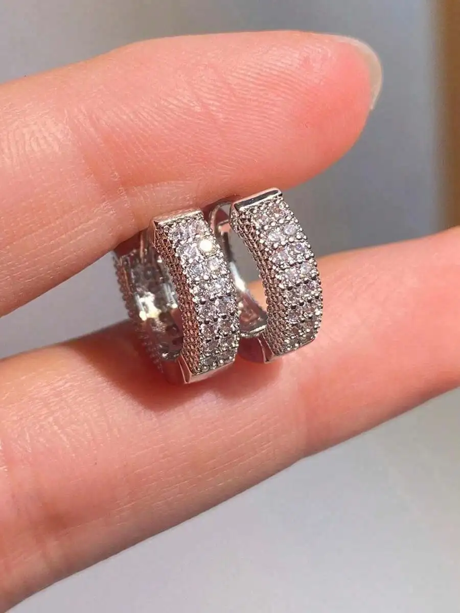Cubic Zirconia Studded Hoop Ea - Women'S Fashion Earrings incelemesi ve fiyatı