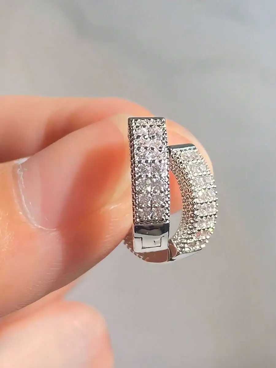 Cubic Zirconia Studded Hoop Ea - Women'S Fashion Earrings incelemesi ve fiyatı
