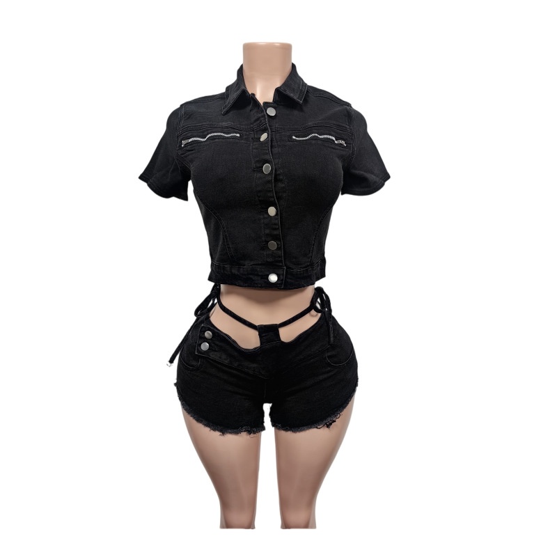 Sexy Denim 2 Piece Sets Women  - Women Fashion Jeans Top incelemesi ve fiyatı