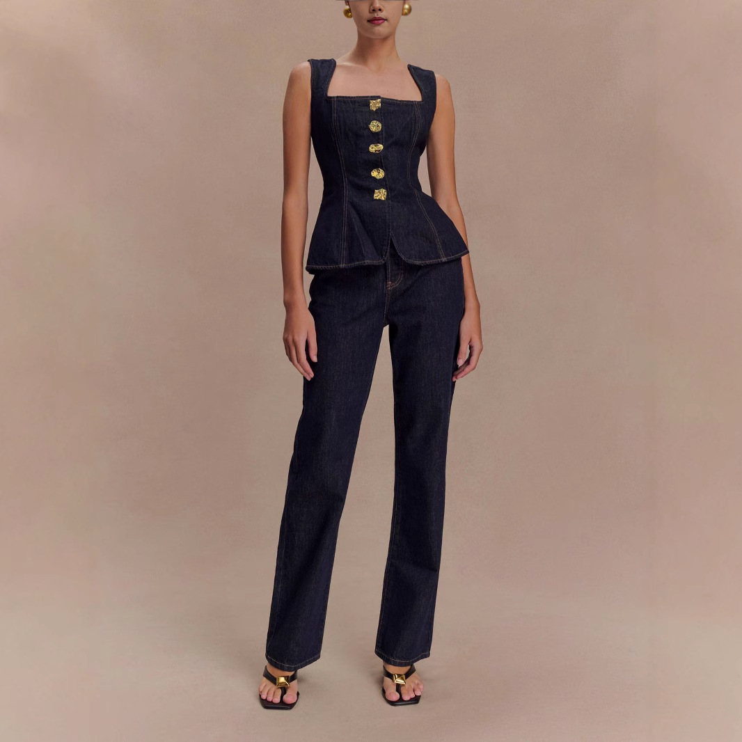 Summer Denim Pant Sets Women 2 - Women Fashion Jeans Top incelemesi ve fiyatı