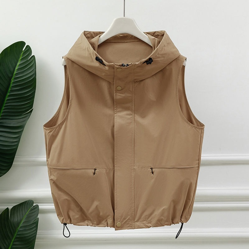 Womens Light Gray Hooded Sleev - Women'S Fashion Utility Vest incelemesi ve fiyatı