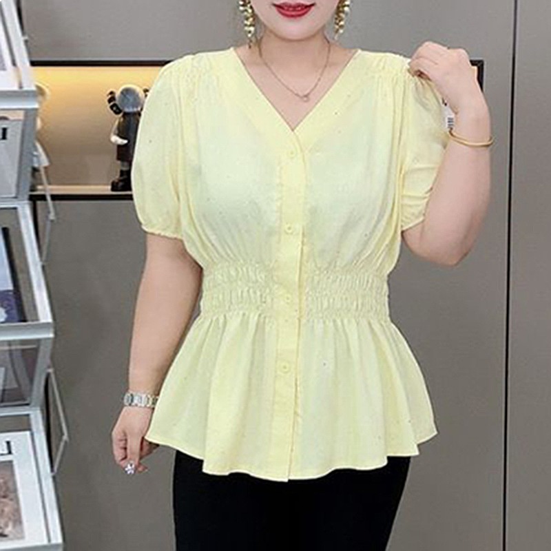 200 Pounds Plus Size Elastic W - Puff Sleeve Blouse incelemesi ve fiyatı