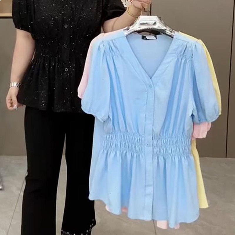200 Pounds Plus Size Elastic W - Puff Sleeve Blouse incelemesi ve fiyatı
