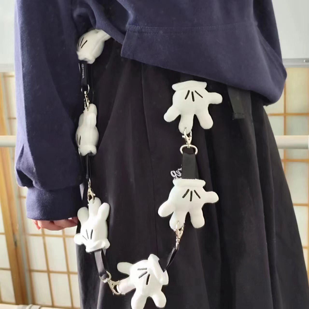 White Mini Glove Belt Accessor - Women Fashion Gloves incelemesi ve fiyatı