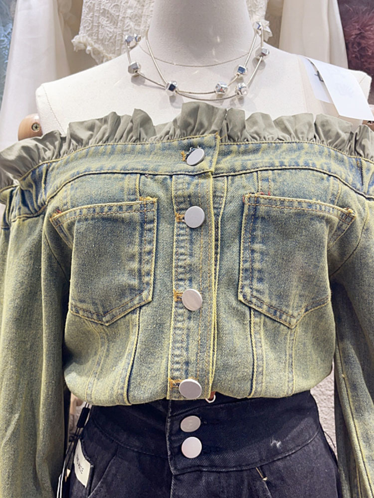 2024 Slah Neck Off Shoulder Lo - Women Fashion Jeans Top incelemesi ve fiyatı
