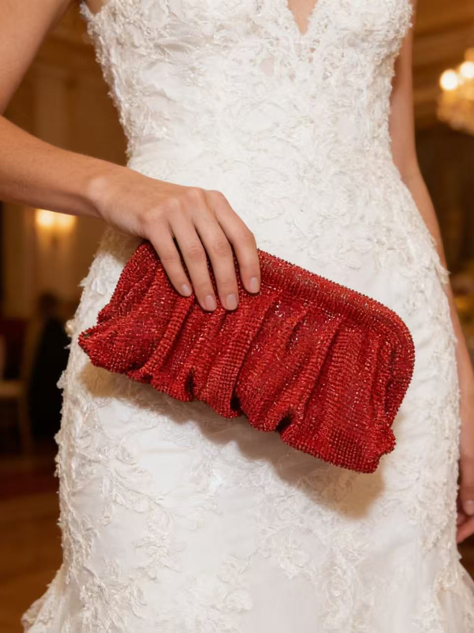 Red Aluminum Mesh Rhinestone P - Women Fashion Reddit incelemesi ve fiyatı