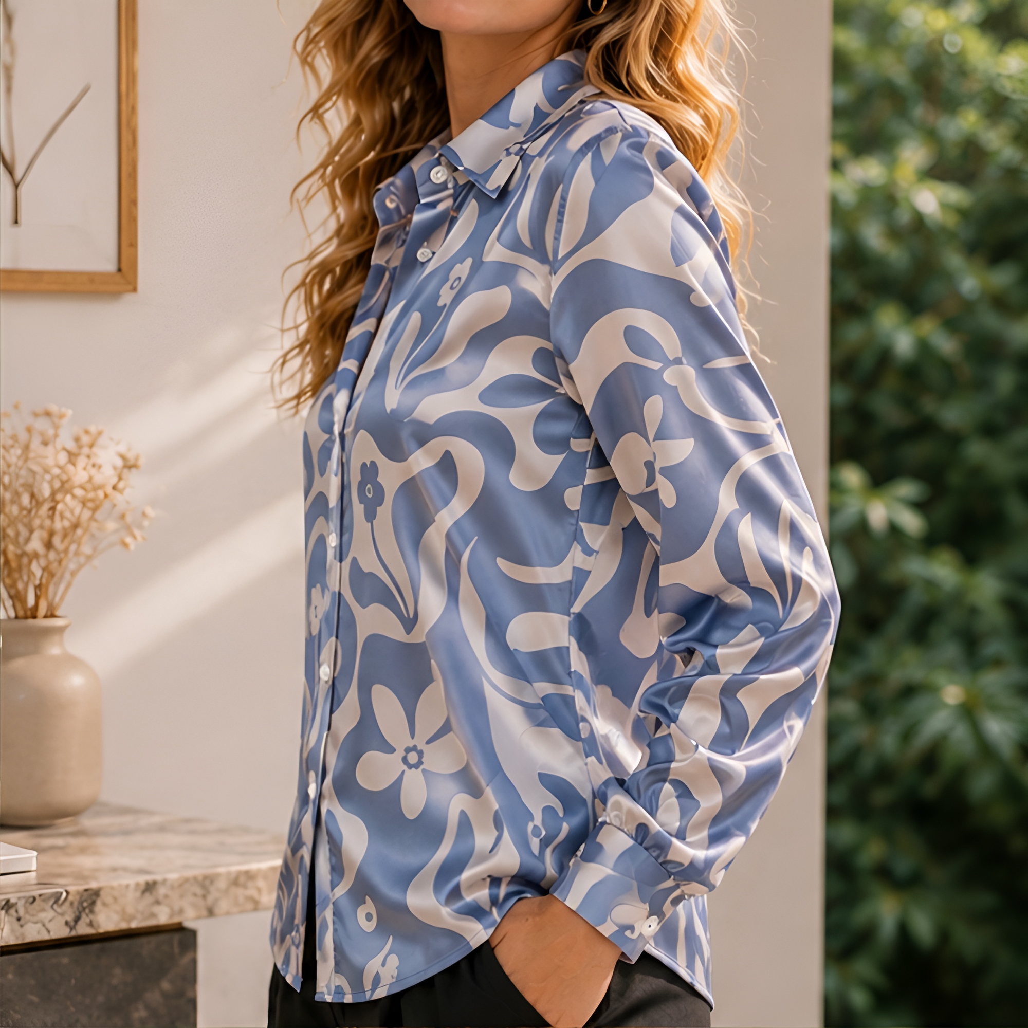 Women Green Satin Blouse White - Women Fashion Wear incelemesi ve fiyatı