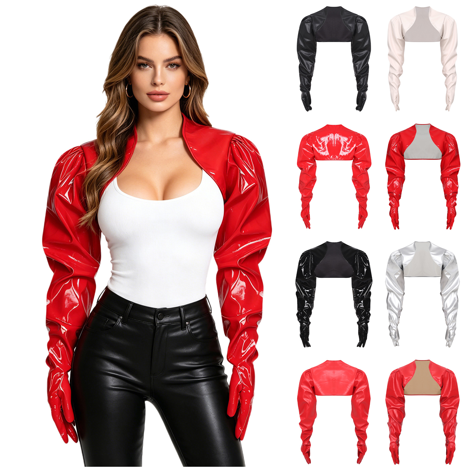 Womens Female Wet Look PU Card - Women Fashion Gloves incelemesi ve fiyatı