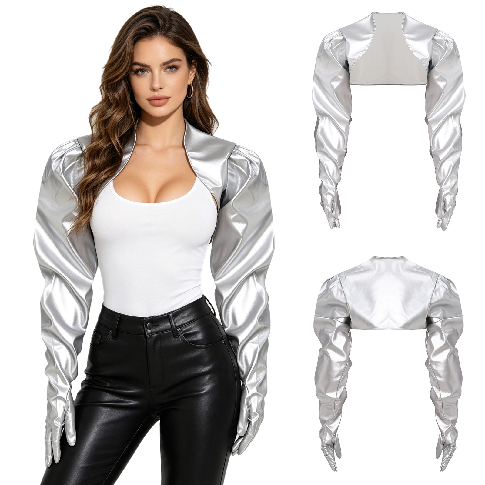 Womens Female Wet Look PU Card - Women Fashion Gloves incelemesi ve fiyatı