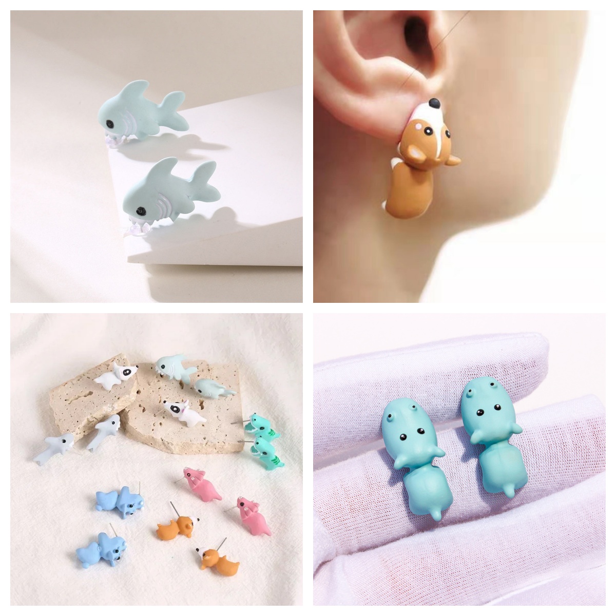 Cartoon Animal Resin Earrings  - Women'S Fashion Earrings incelemesi ve fiyatı