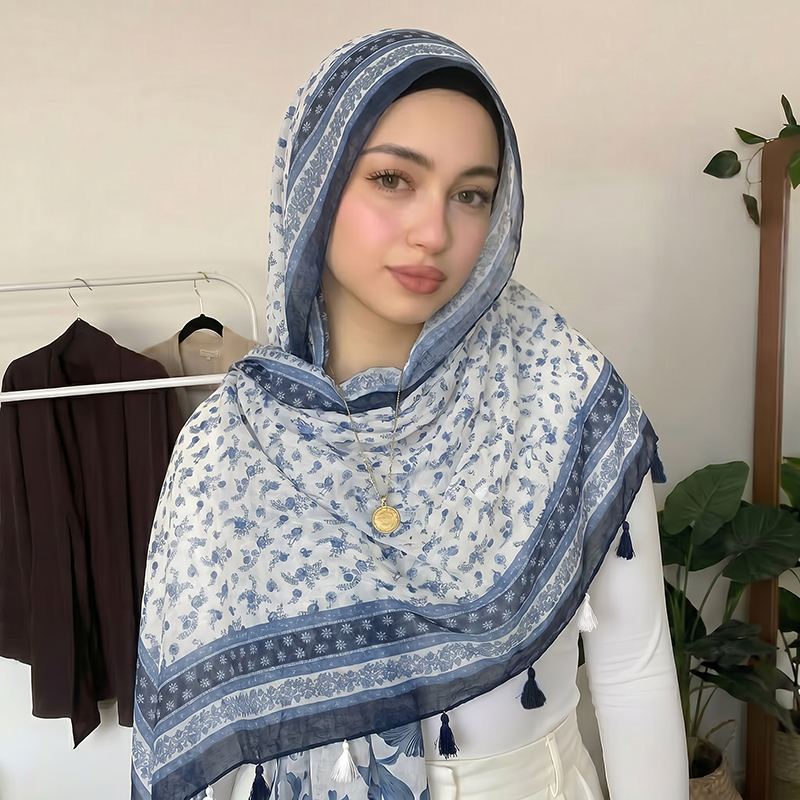 Elegant Muslim Hijab Patchwork - Women Fashion Wear incelemesi ve fiyatı