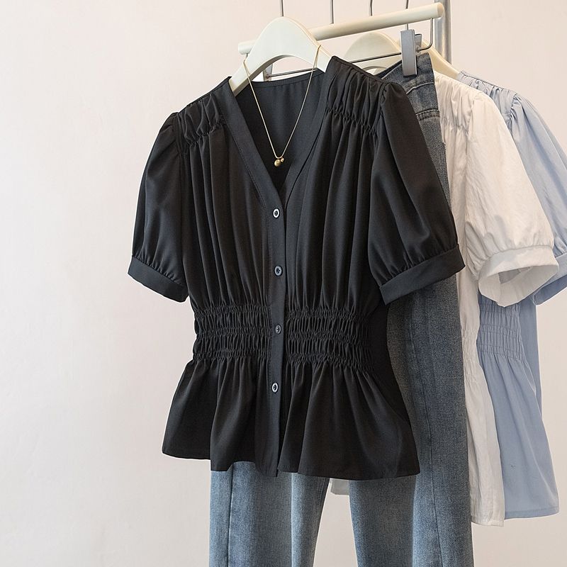 200 Pounds Plus Size Elastic W - Puff Sleeve Blouse incelemesi ve fiyatı