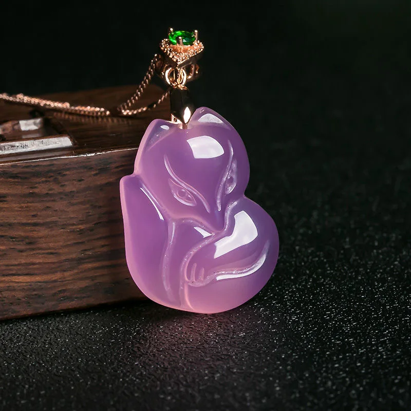 Natural Purple Agate Fox Penda - Women'S Fashion Jewellery incelemesi ve fiyatı