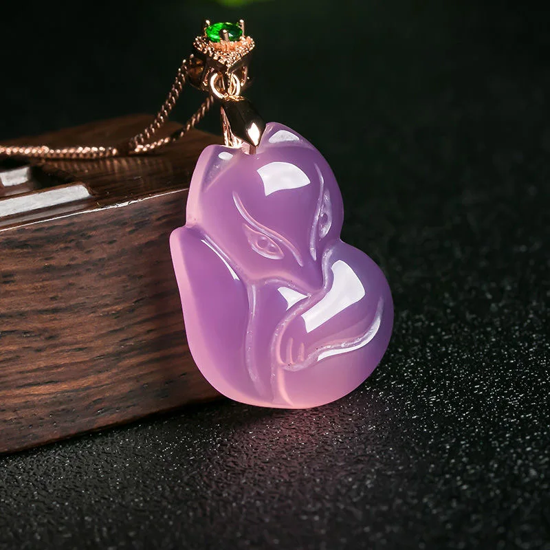 Natural Purple Agate Fox Penda - Women'S Fashion Jewellery incelemesi ve fiyatı