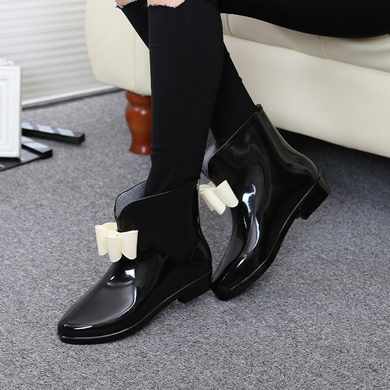 Women Flower Bowtie Ankle Boot - Women'S Fashion Rain Boots incelemesi ve fiyatı