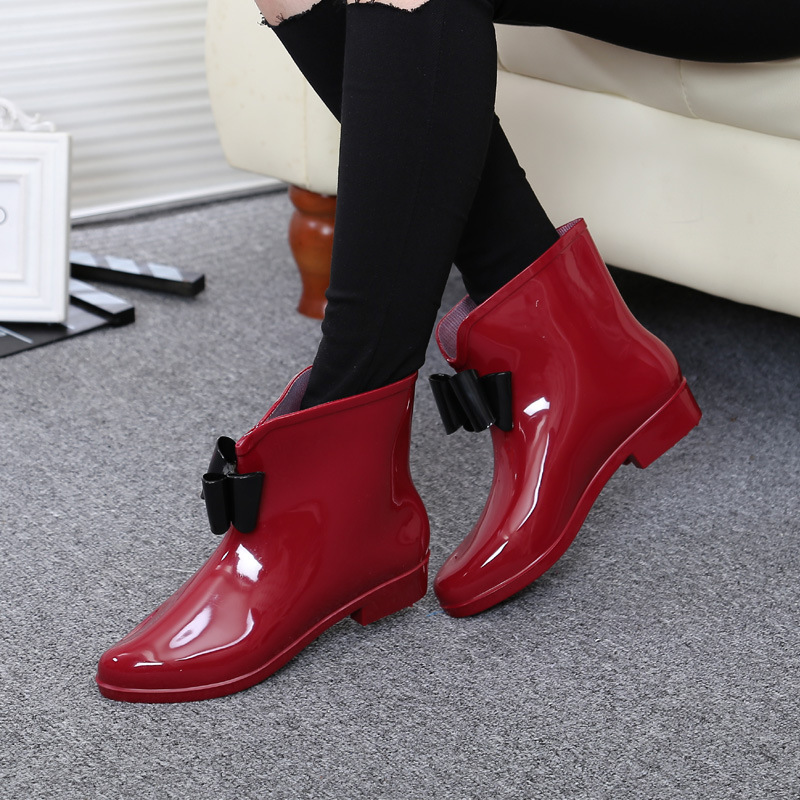Women Flower Bowtie Ankle Boot - Women'S Fashion Rain Boots incelemesi ve fiyatı