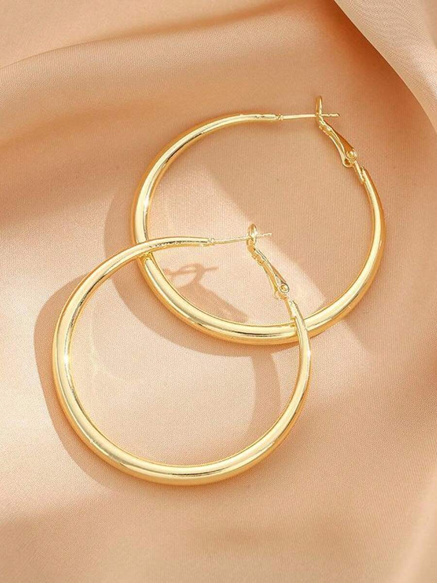 Shiny Gold Tone Y2K Minimalist - Women'S Fashion Earrings incelemesi ve fiyatı