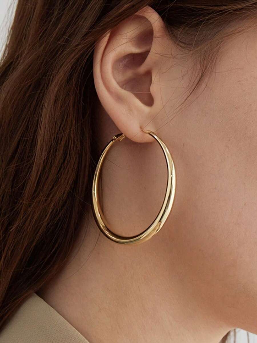 Shiny Gold Tone Y2K Minimalist - Women'S Fashion Earrings incelemesi ve fiyatı
