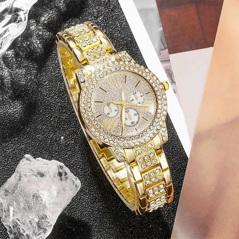 Women's Quartz Watch Gold Luxu - Women'S Fashion Earrings incelemesi ve fiyatı