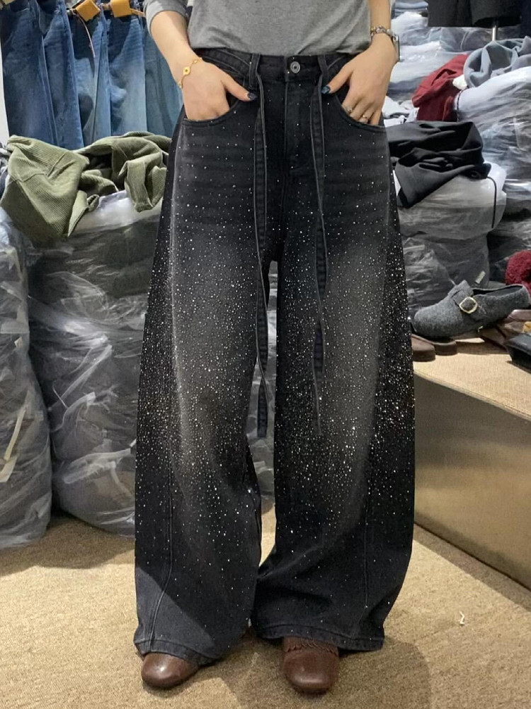 Glittering Rhinestone Denim Pa - Women Fashion Jeans incelemesi ve fiyatı