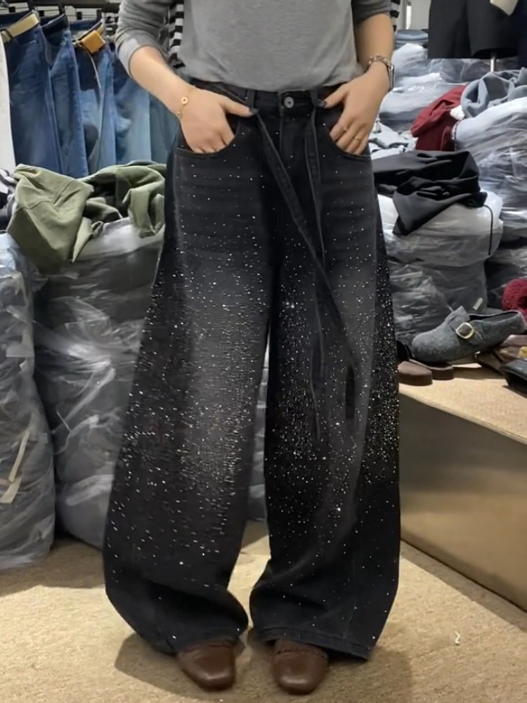 Glittering Rhinestone Denim Pa - Women Fashion Jeans incelemesi ve fiyatı