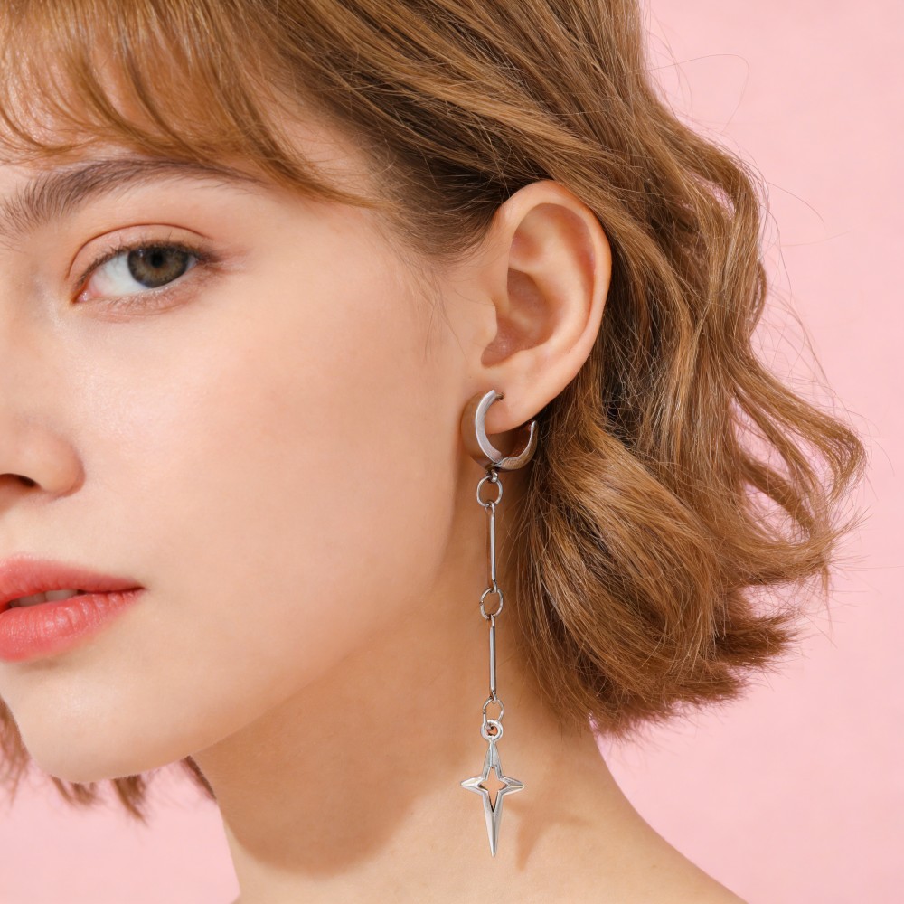 Gothic Jewelry Cross Star Drop - Women'S Fashion Earrings incelemesi ve fiyatı