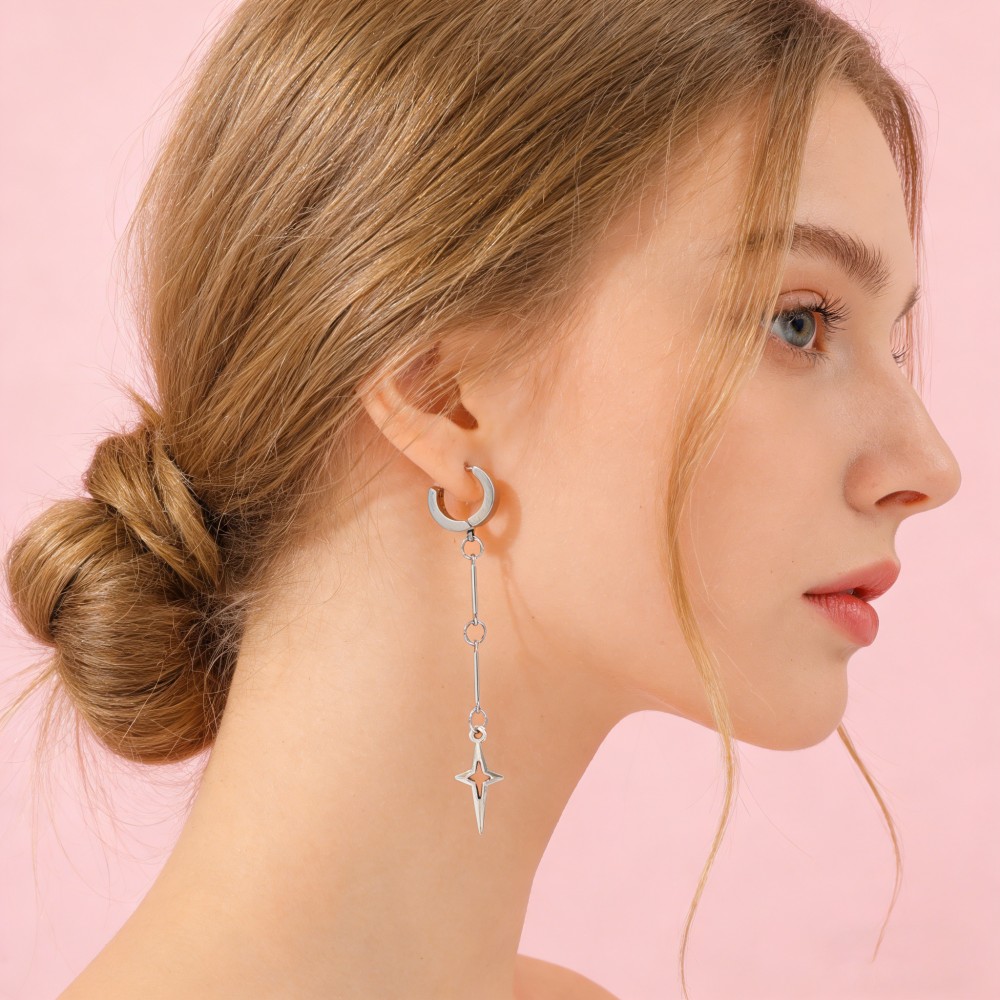 Gothic Jewelry Cross Star Drop - Women'S Fashion Earrings incelemesi ve fiyatı