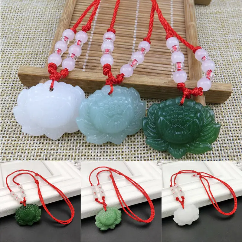 Natural Green Jade Lotus Penda - Women'S Fashion Jewellery incelemesi ve fiyatı